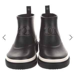 Chanel Logo Rain Booties